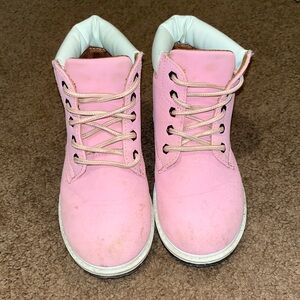 Girls pink work boots size 13